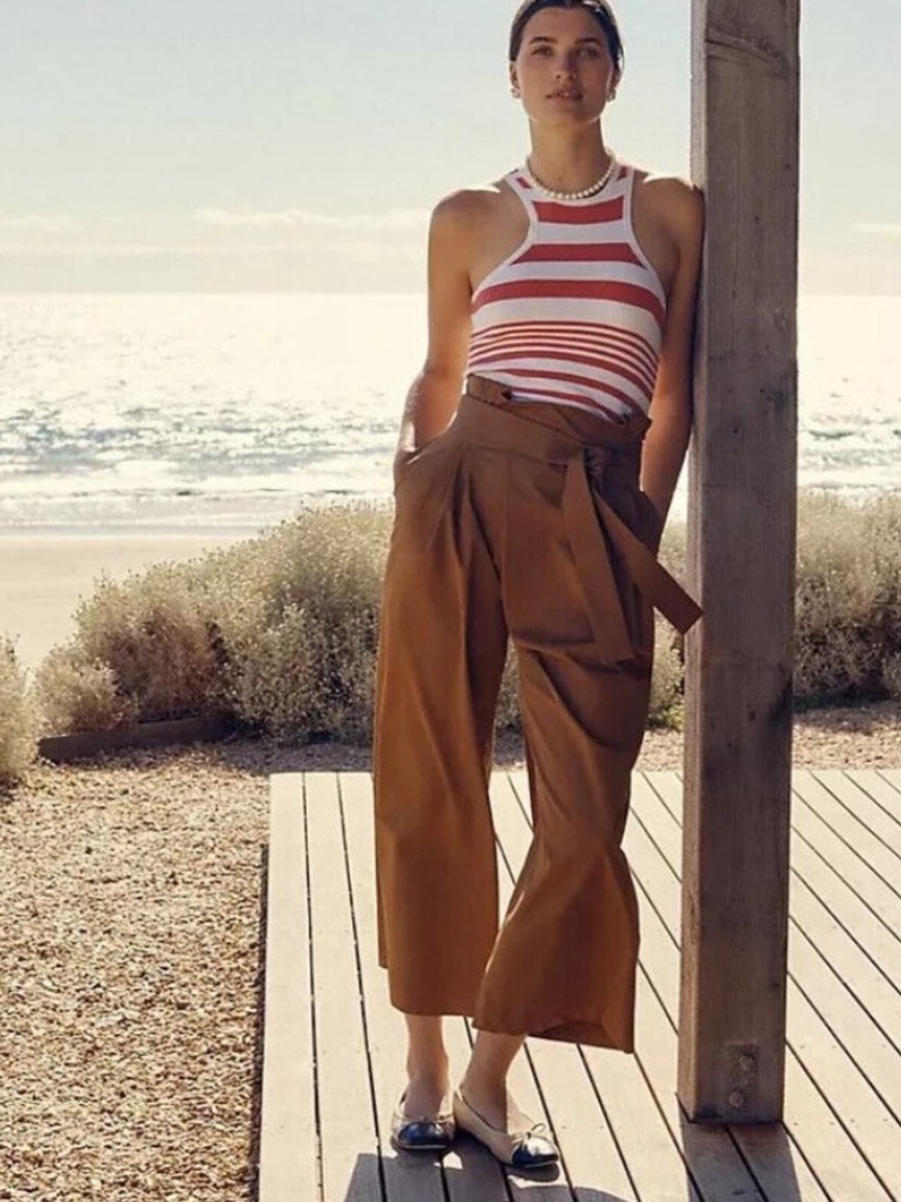 Anthropologie Exquise Pants Pleated Tie-Front Trousers in Copper Size Small - Picture 2 of 12
